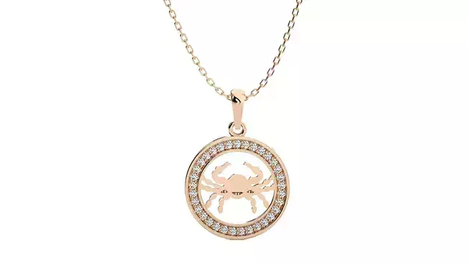 Cancer Zodiac Pendant  3D print model