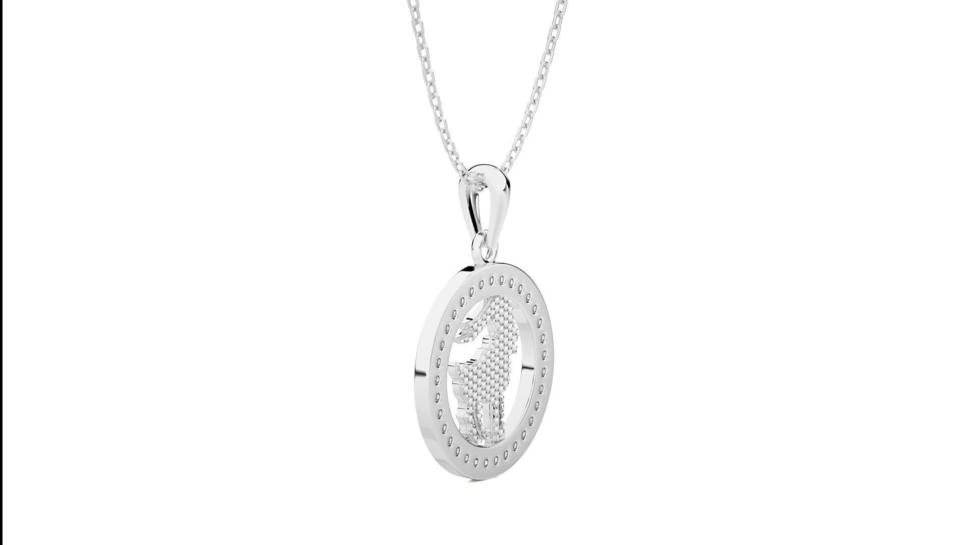 Capricorn Zodiac Pendant  3D print model_8