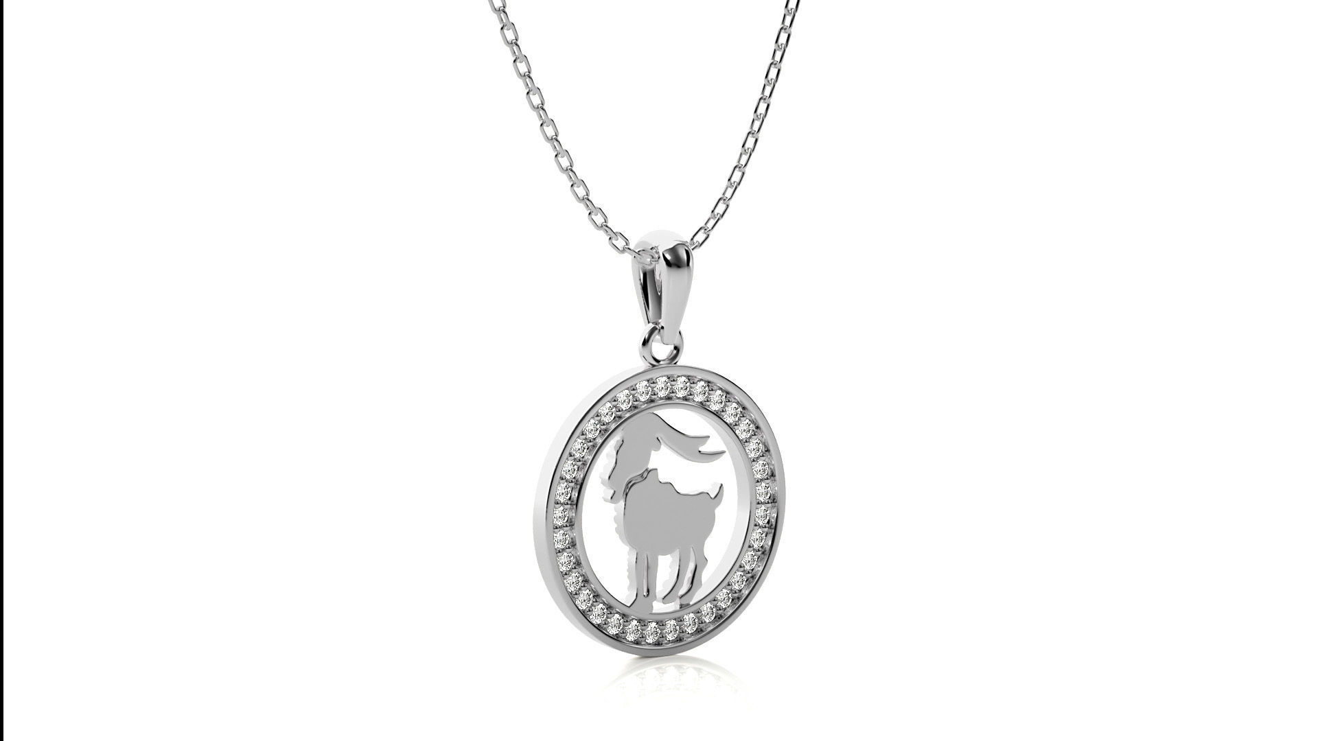Capricorn Zodiac Pendant  3D print model_6