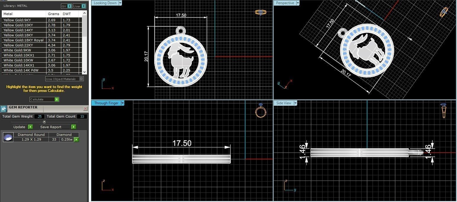 Capricorn Zodiac Pendant  3D print model_1