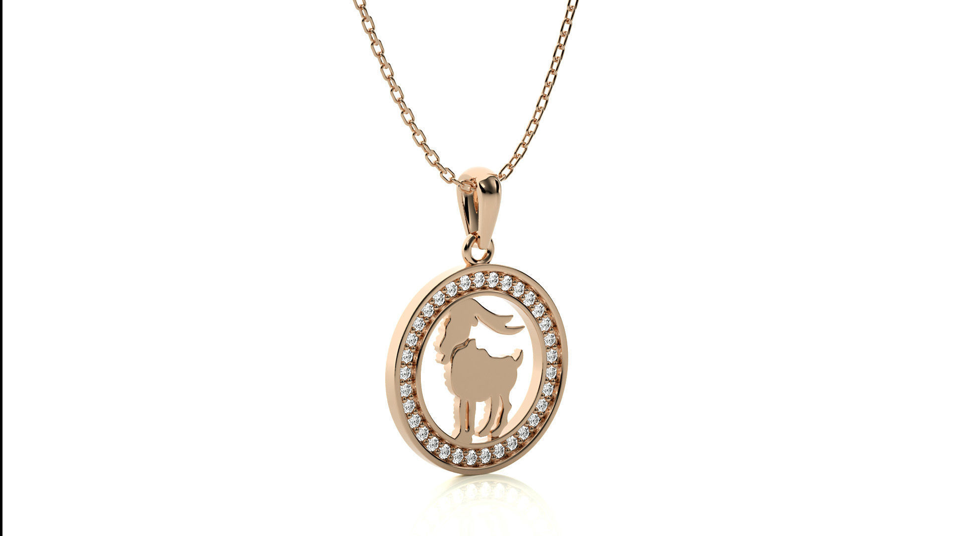 Capricorn Zodiac Pendant  3D print model_2