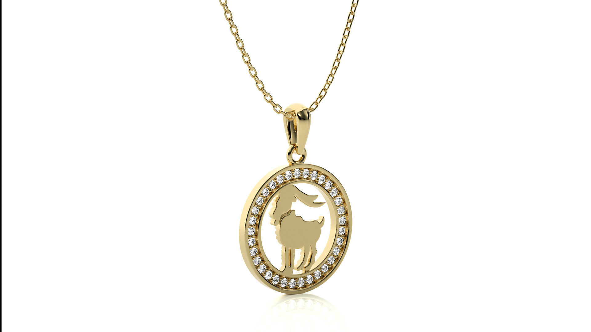 Capricorn Zodiac Pendant  3D print model_10