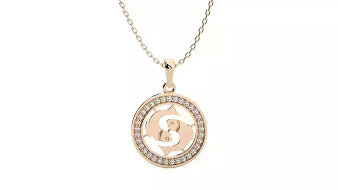 Pisces Zodiac Pendant 3D print model