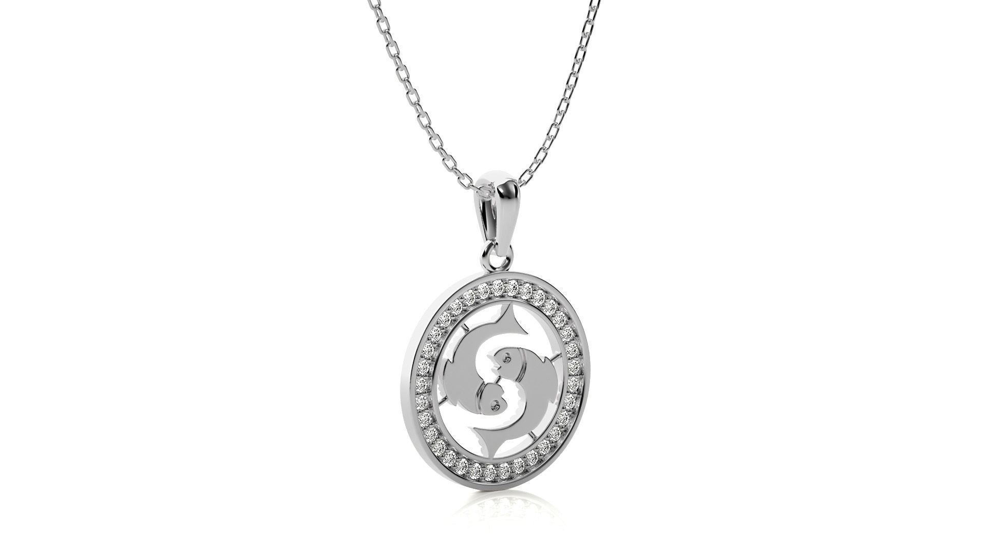 Pisces Zodiac Pendant 3D print model_6