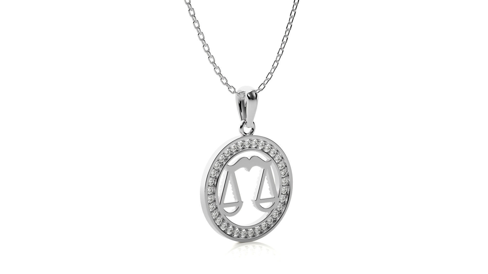 Libra Zodiac Pendant  3D print model_6