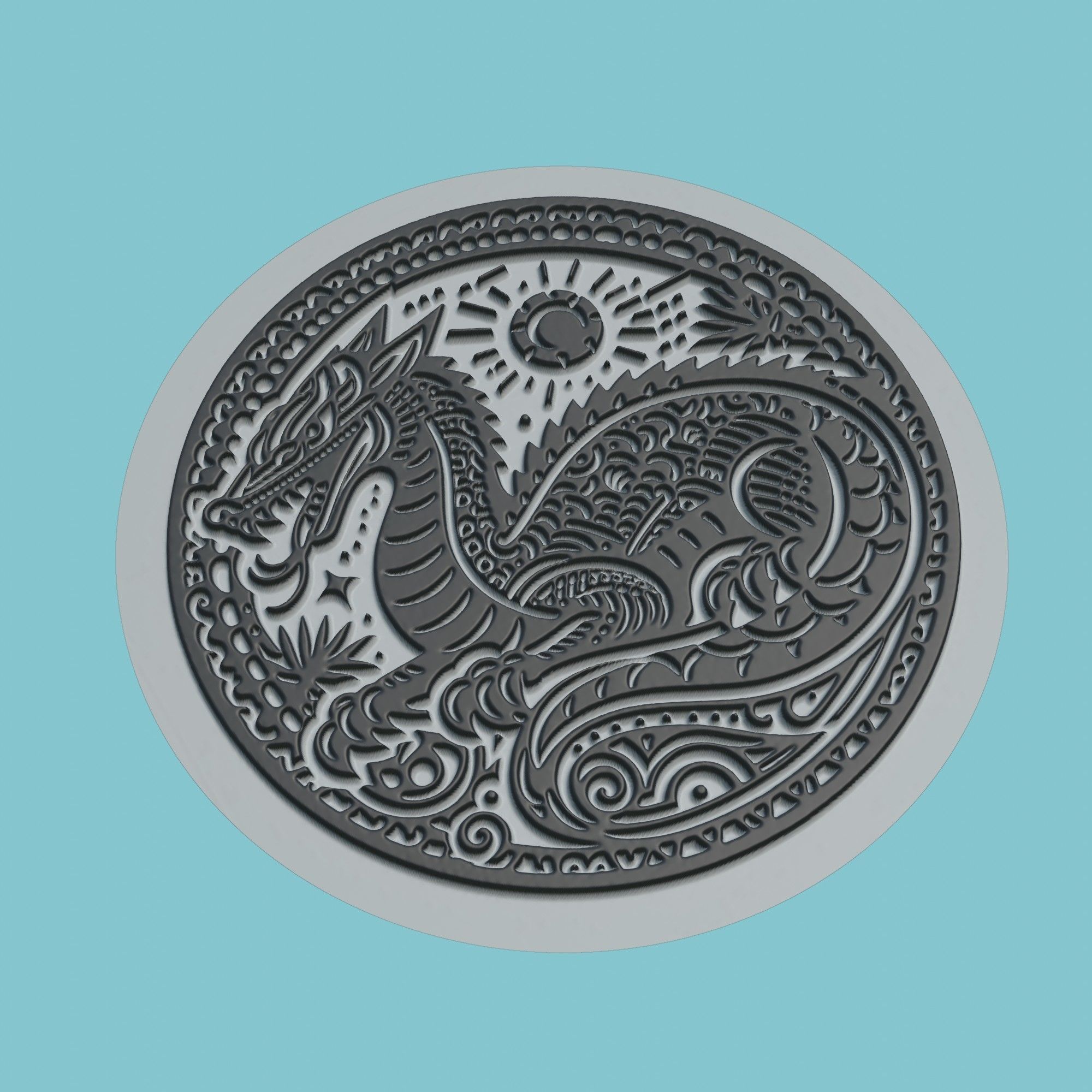 Komodo dragon Animal Medallion Komodo dragon Print Model 3D print model_1