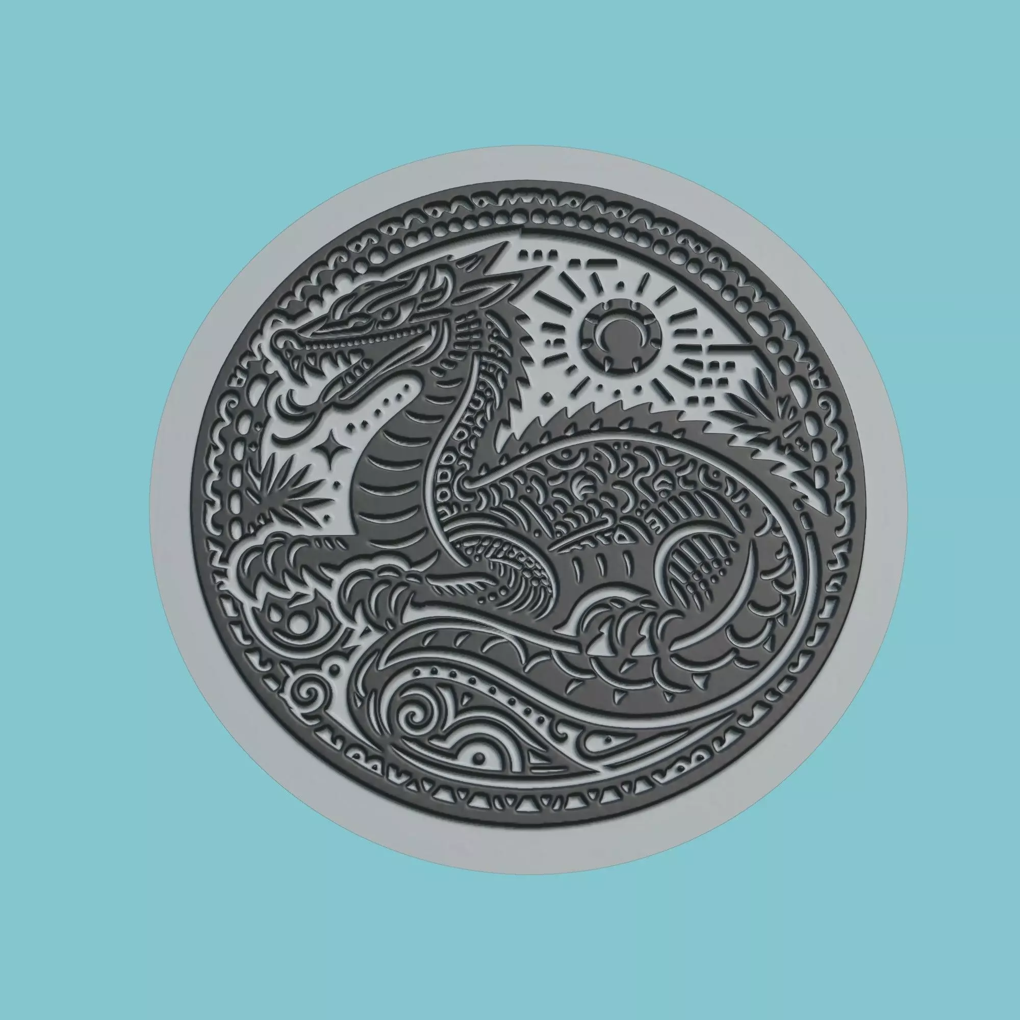 Komodo dragon Animal Medallion Komodo dragon Print Model 3D print model_0