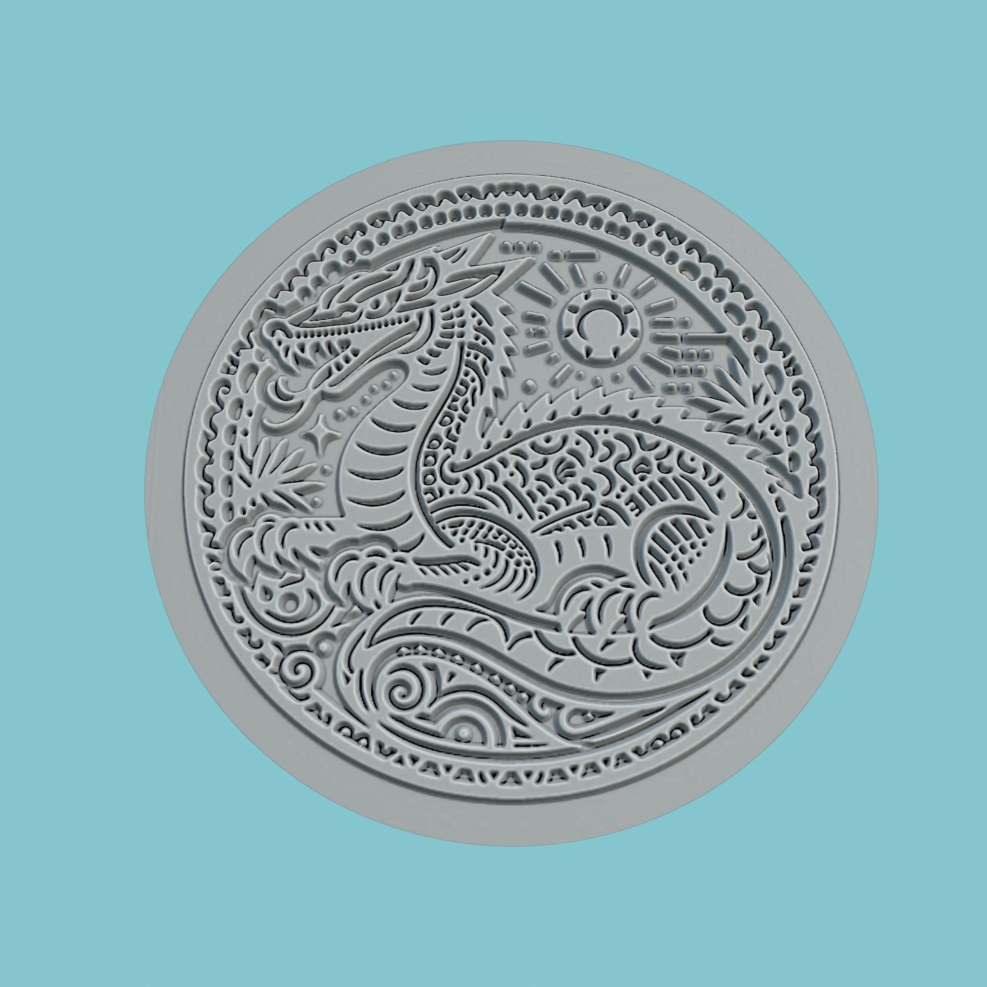 Komodo dragon Animal Medallion Komodo dragon Print Model 3D print model_2