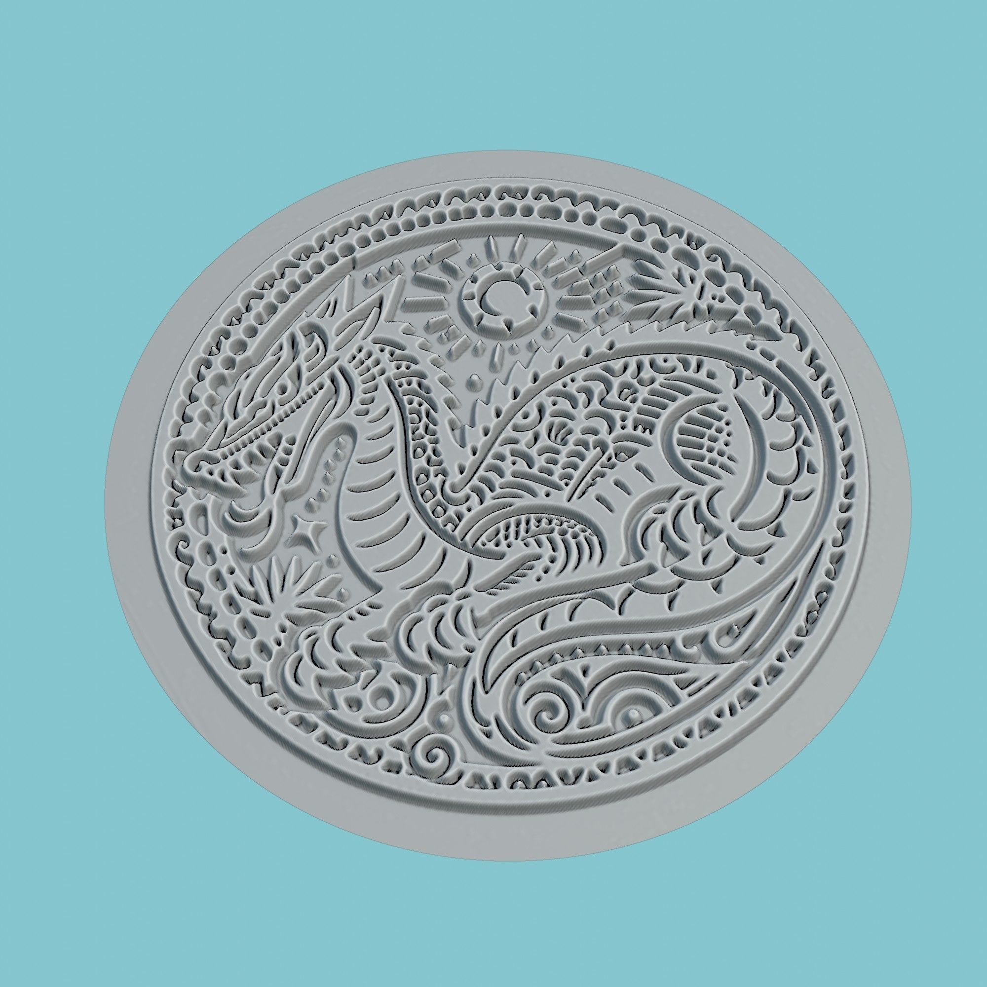 Komodo dragon Animal Medallion Komodo dragon Print Model 3D print model_3
