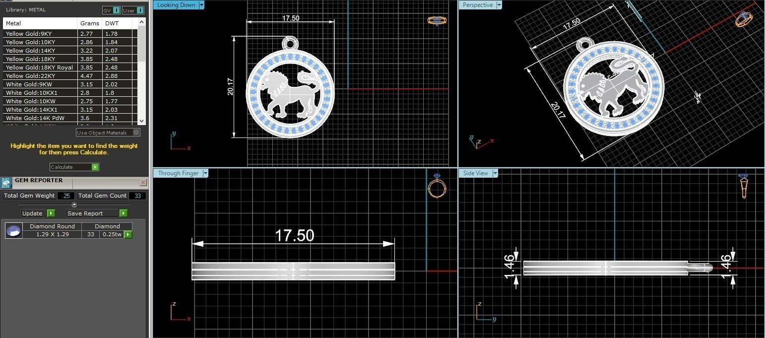 Leo Zodiac Pendant  3D print model_1