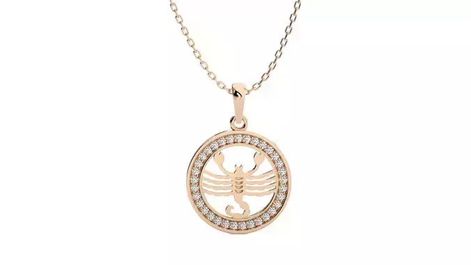 Scorpio Zodiac Pendant 3D print model