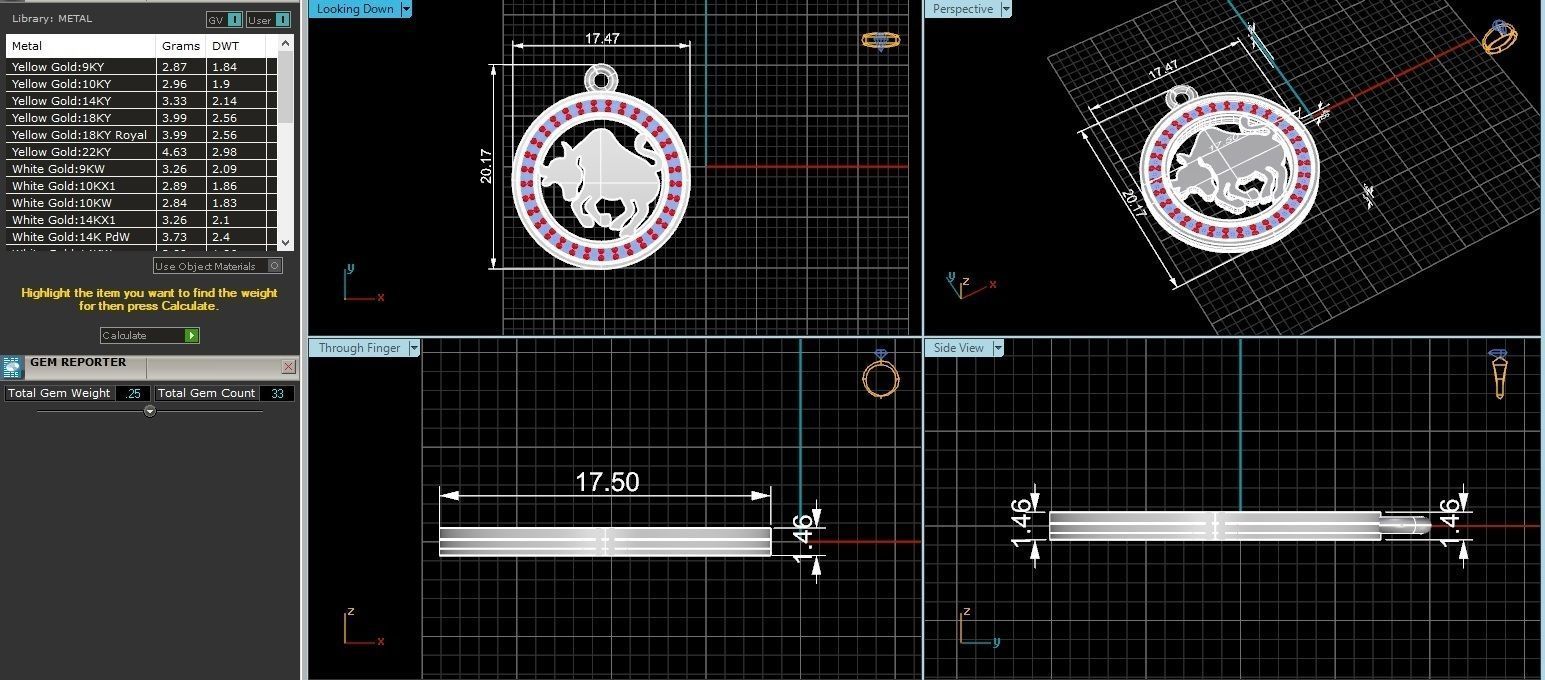 Taurus Zodiac Pendant 3D print model_1