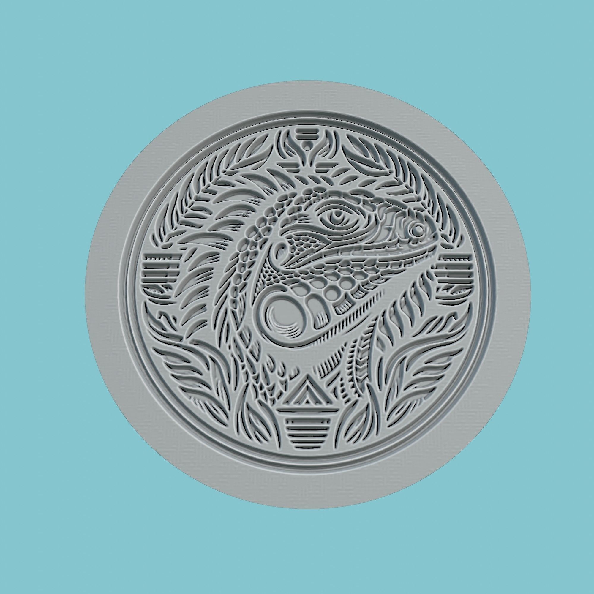 Iguana Animal Medallion Iguana Print Model 3D print model_2