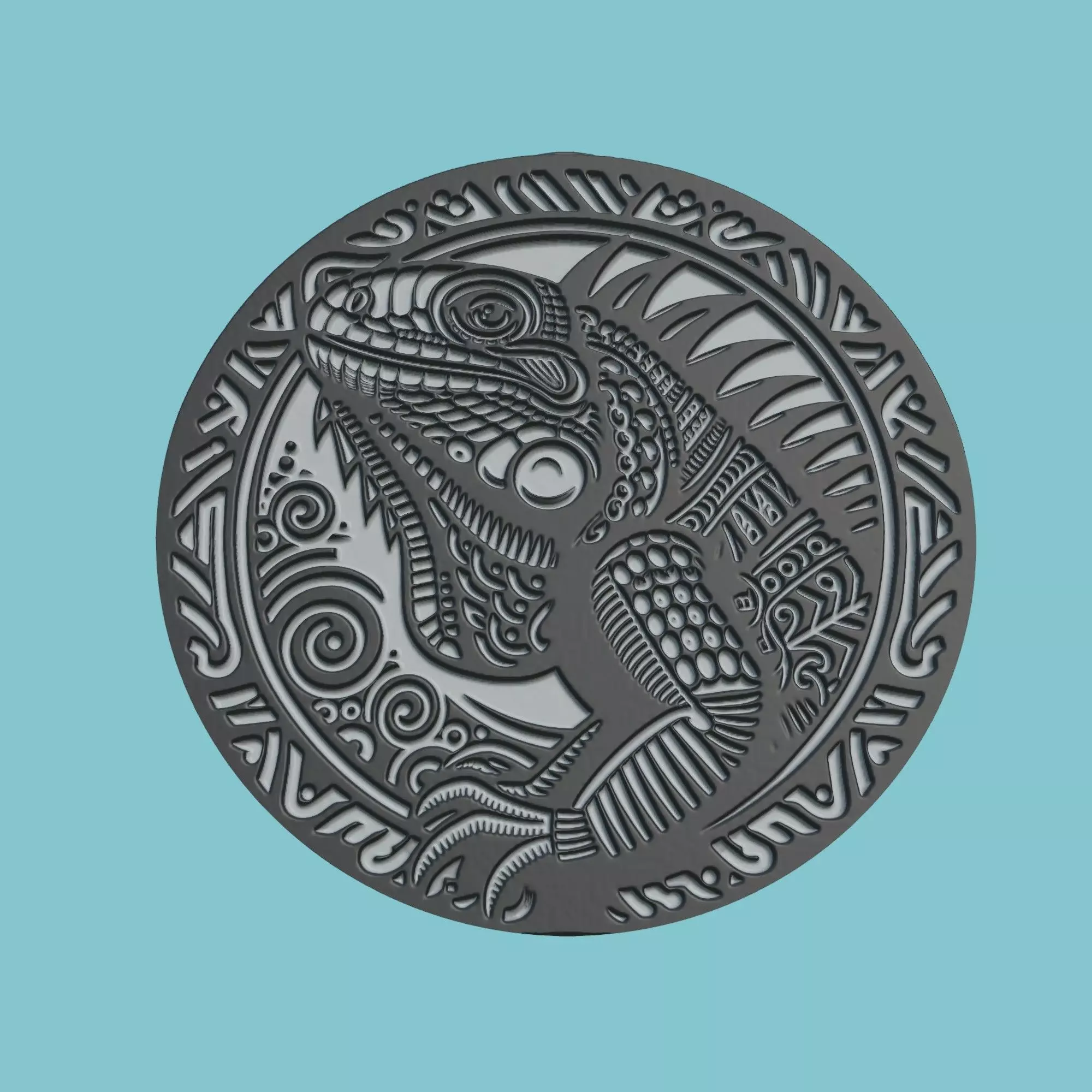 Iguana Animal Medallion Iguana Print Model 3D print model_0