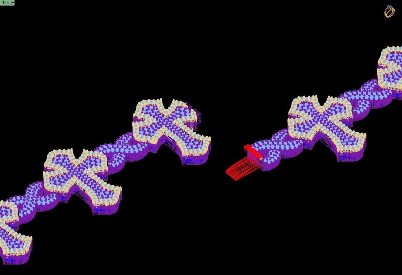 Custom Cathedral Cross Bracelet Infinity Diamond Link Bracelet  3D print model_15