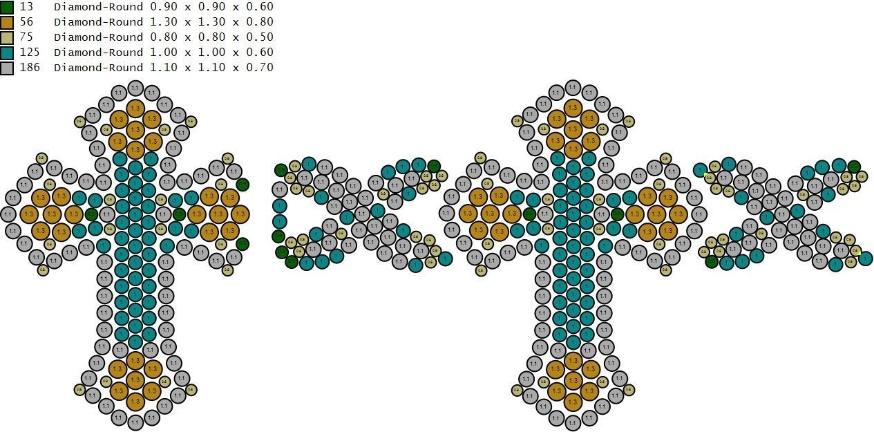 Custom Cathedral Cross Bracelet Infinity Diamond Link Bracelet  3D print model_20