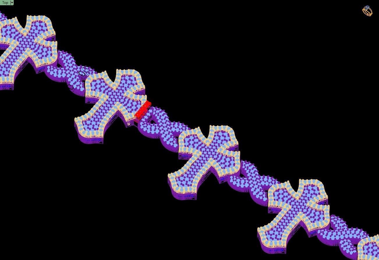 Custom Cathedral Cross Bracelet Infinity Diamond Link Bracelet  3D print model_16