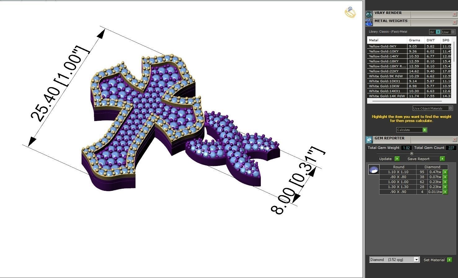 Custom Cathedral Cross Bracelet Infinity Diamond Link Bracelet  3D print model_7