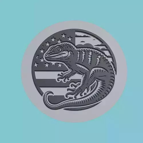 Lizard Animal Medallion Lizard Print Model