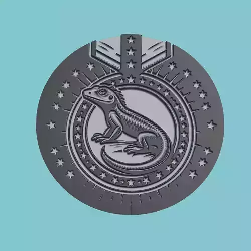 Lizard Animal Medallion Lizard Print Model