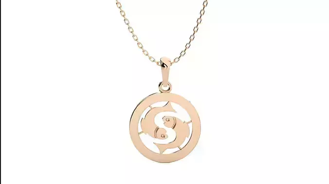 Pisces Zodiac Pendant 3D print model
