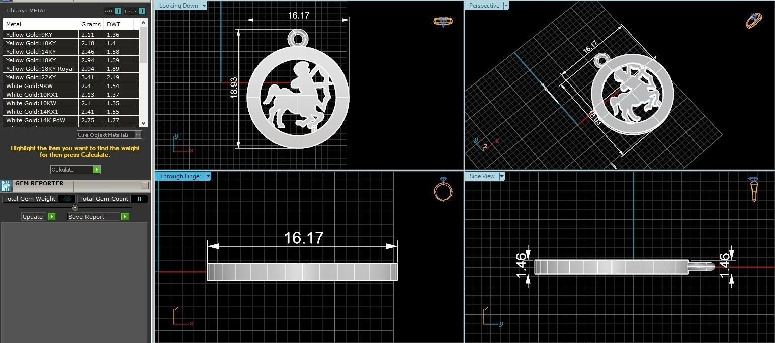 Sagittarius Zodiac Pendant 3D print model_1