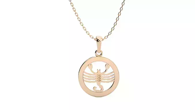 Scorpio Zodiac Pendant 3D print model