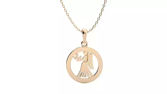 Virgo Holding Wheat Zodiac Pendant 3D print model