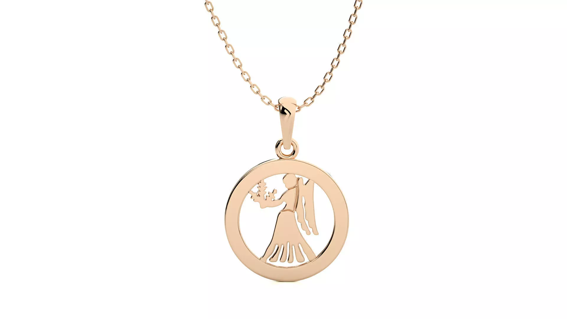 Virgo Holding Wheat Zodiac Pendant 3D print model