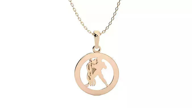 Aquarius Zodiac Pendant 3D print model