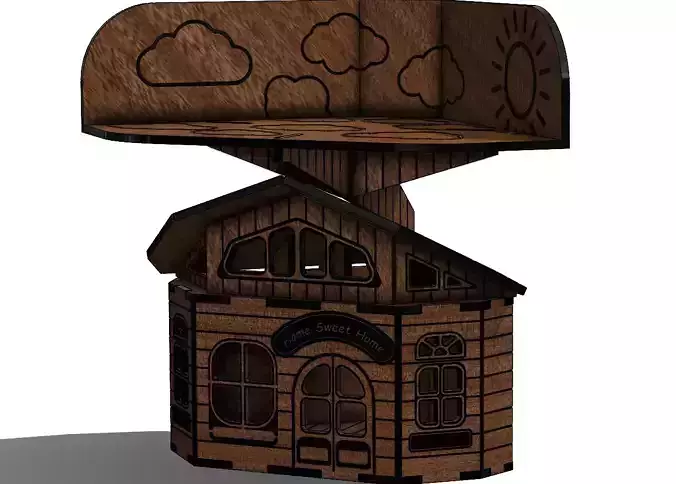 Laser-Cut Desk Shelf Stylish and Functional 3D print model