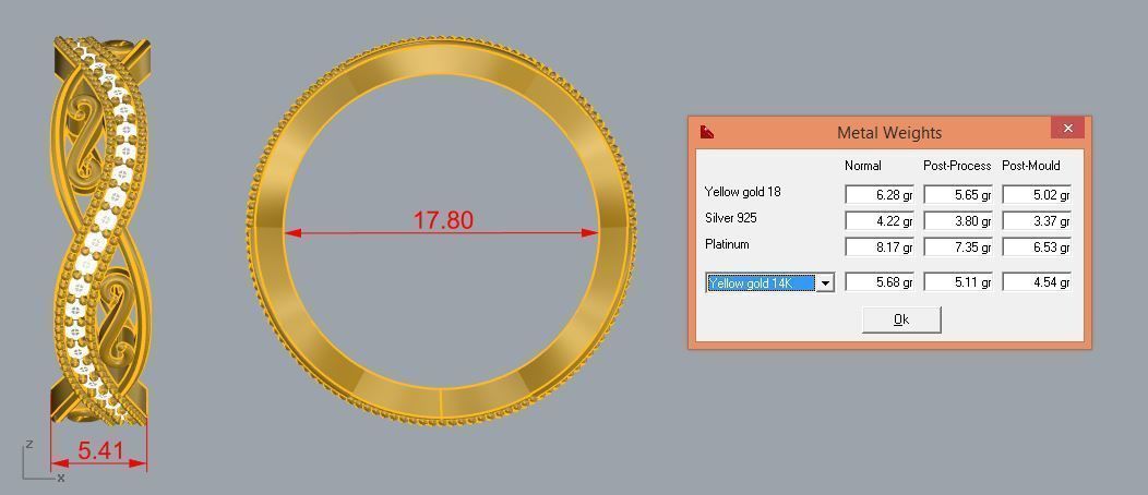 Ring gold 3D print model_1