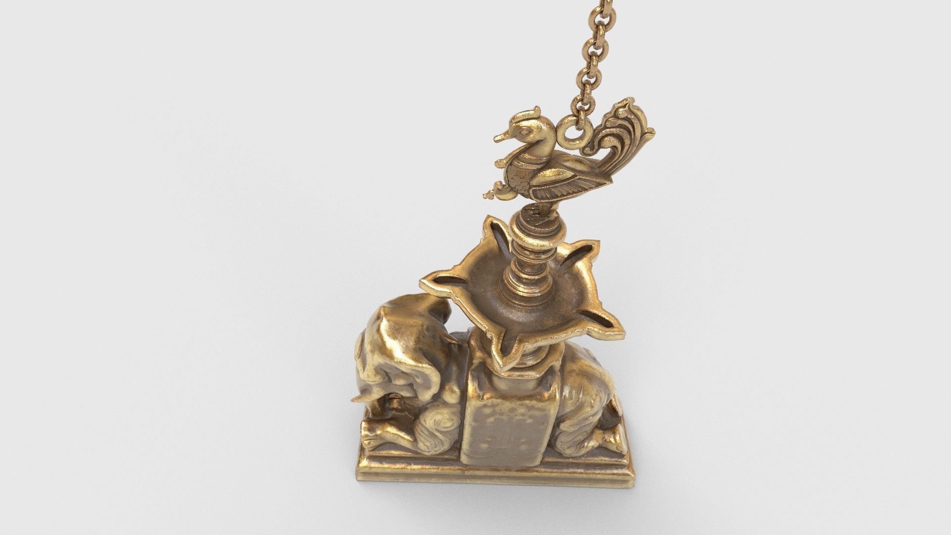 elephant oil lamp 3D model_15