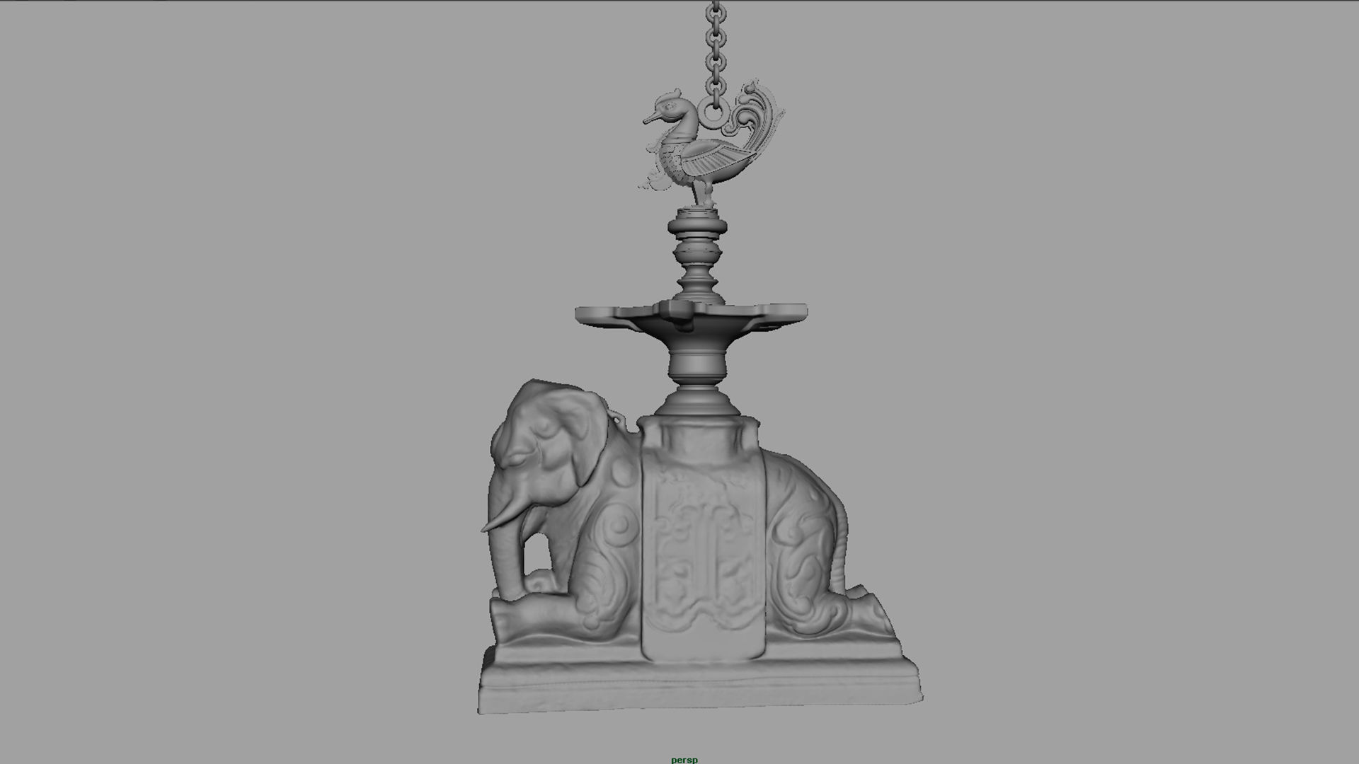 elephant oil lamp 3D model_4