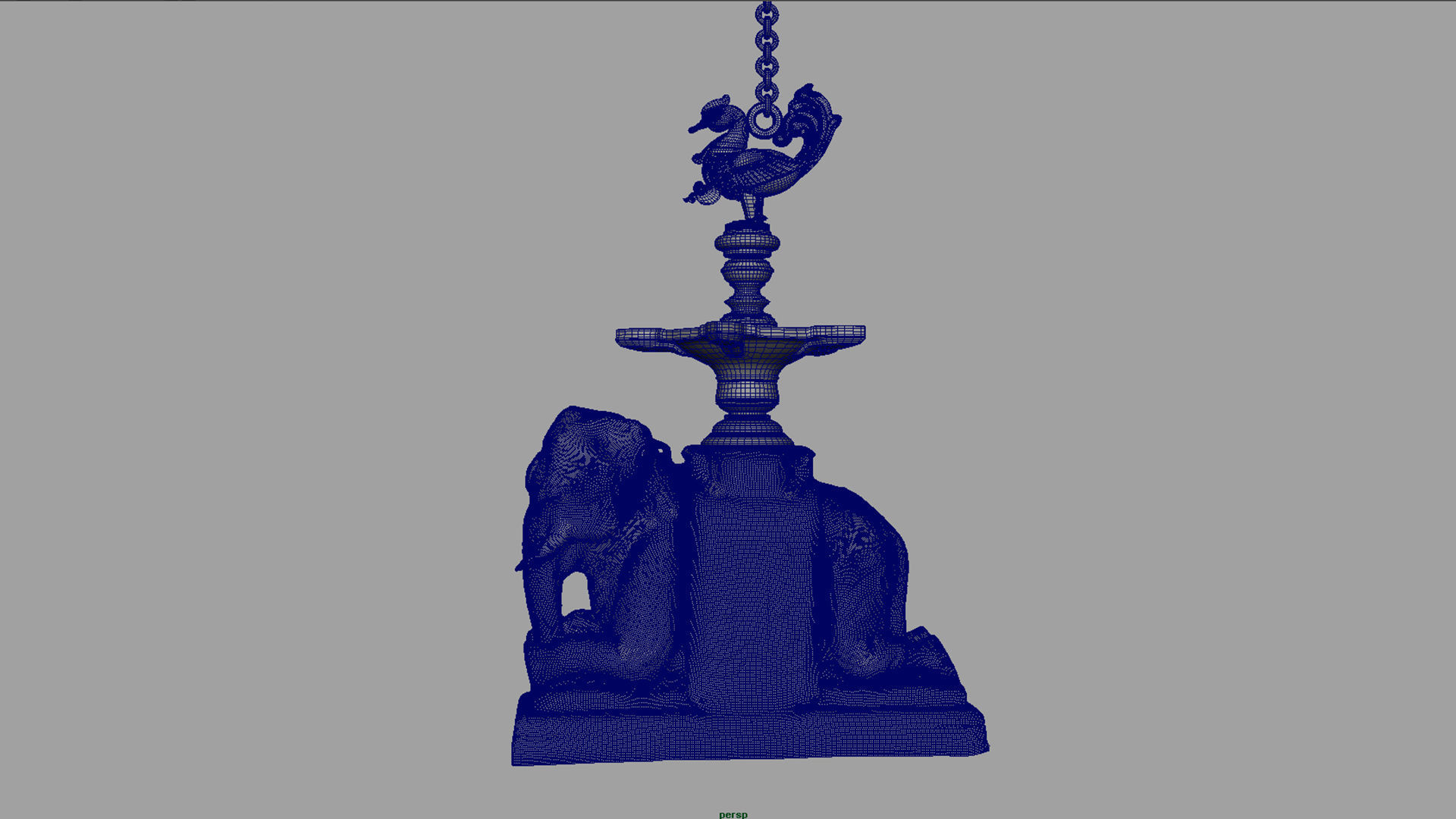 elephant oil lamp 3D model_3