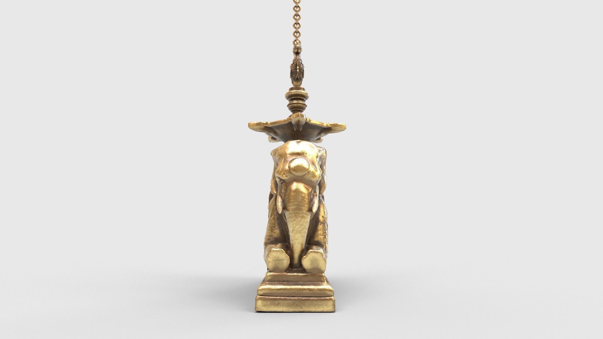 elephant oil lamp 3D model_9