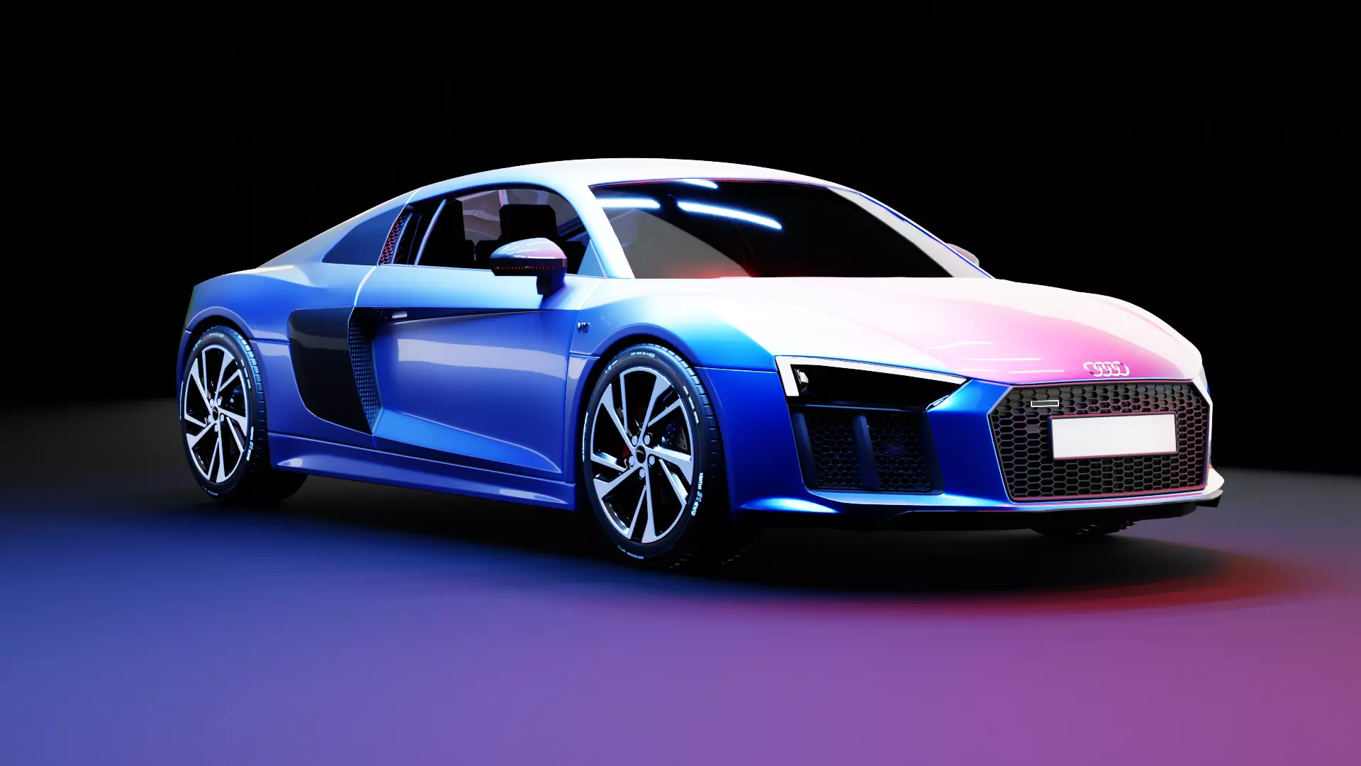 Audi R8 V10 Low-poly 3D model_0