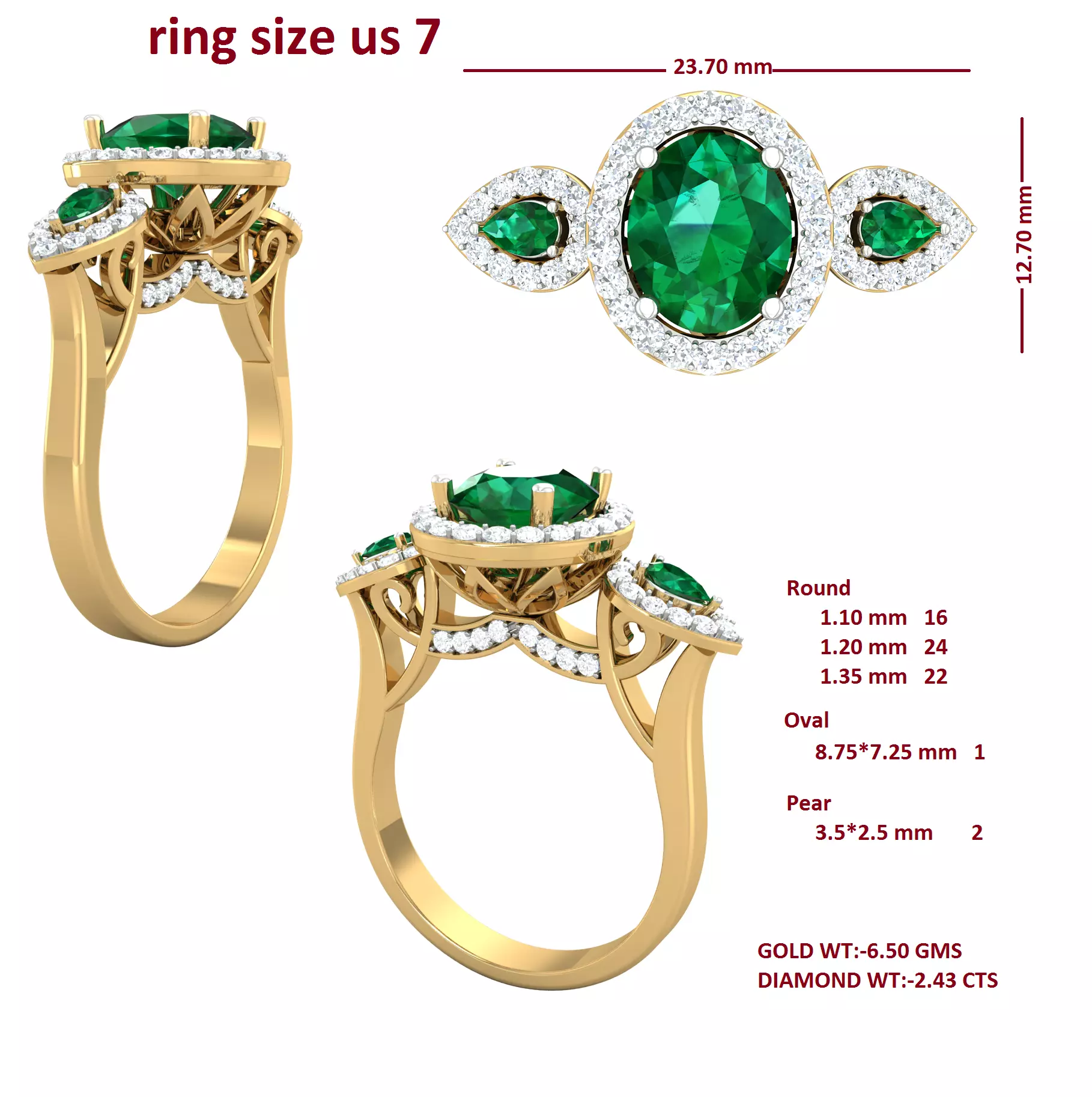 Diamond Ring for Women 3D print model