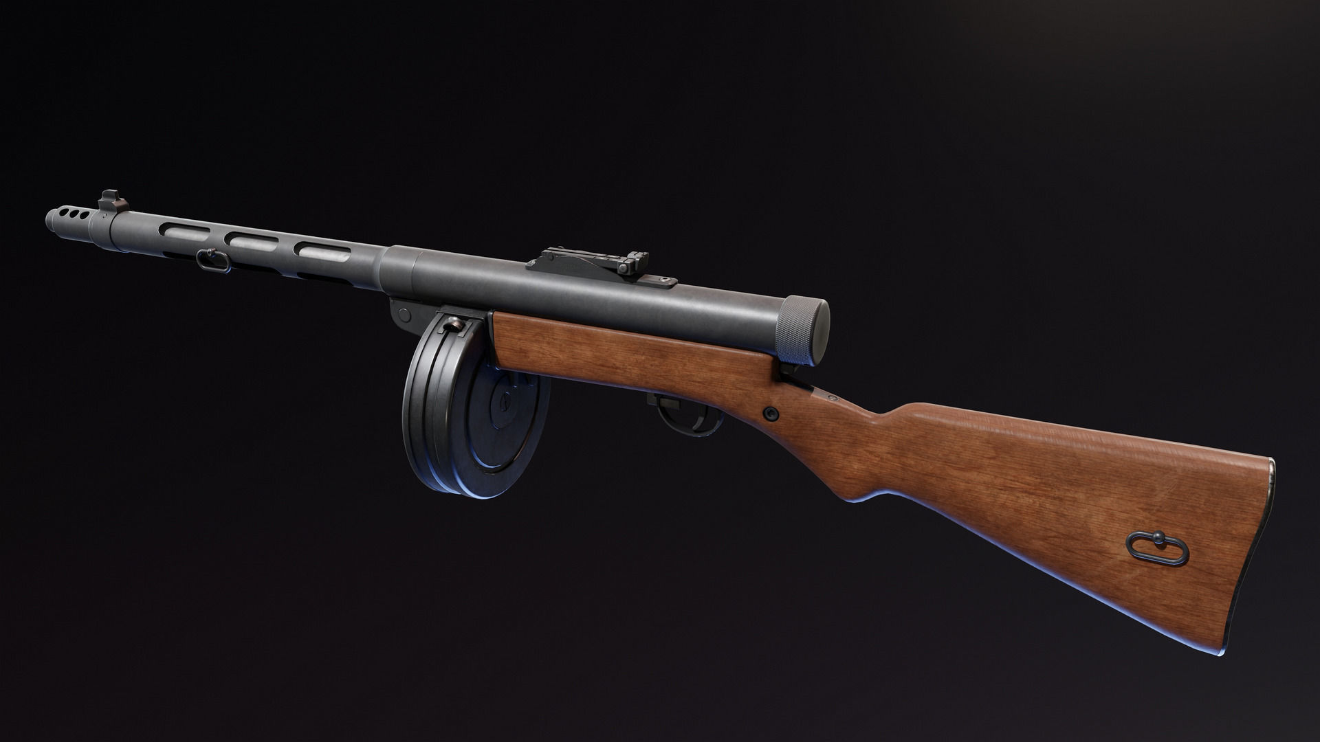 Suomi KP31 Low-poly 3D model_1