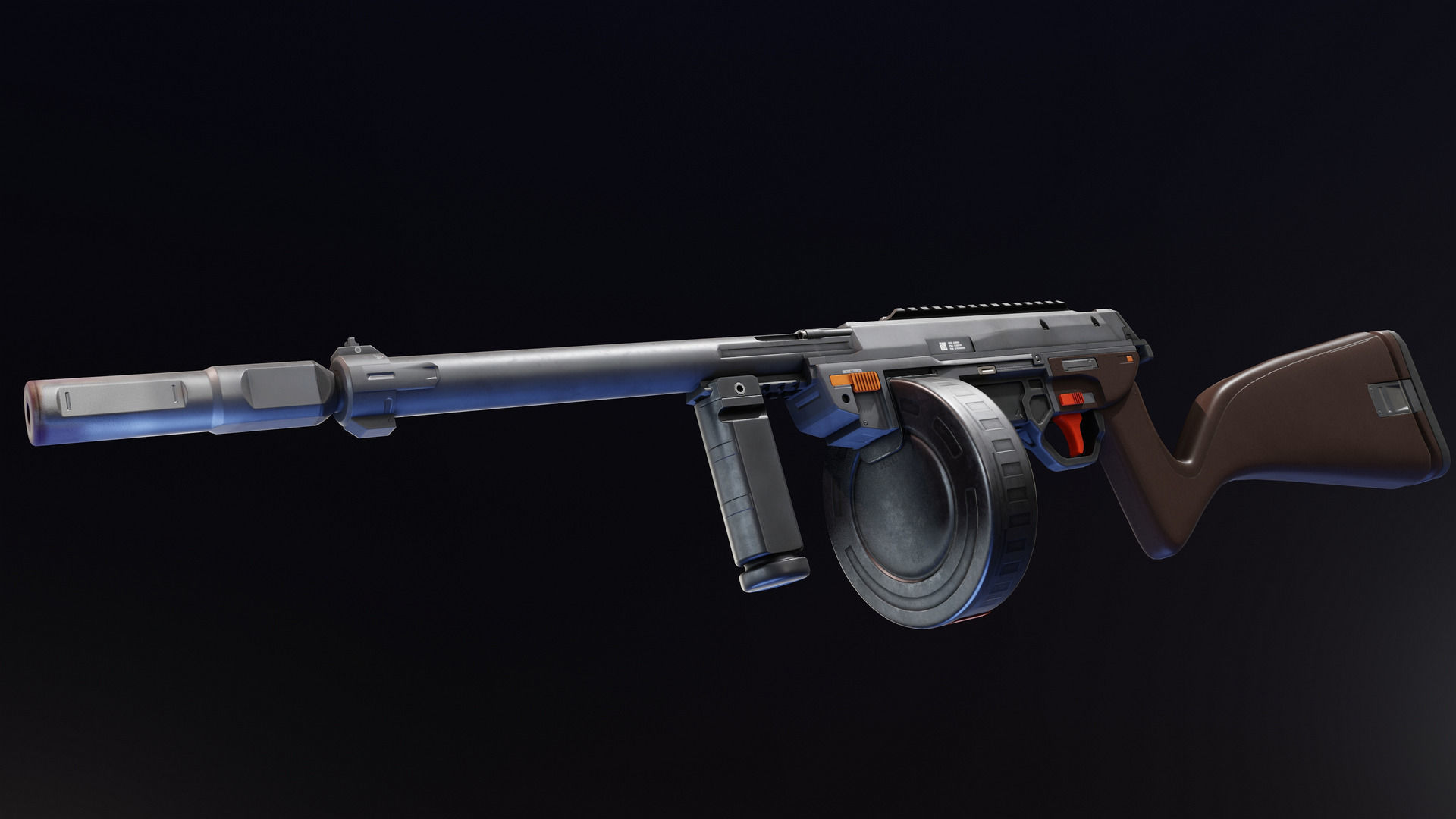 Suomi KP31 Low-poly 3D model_6