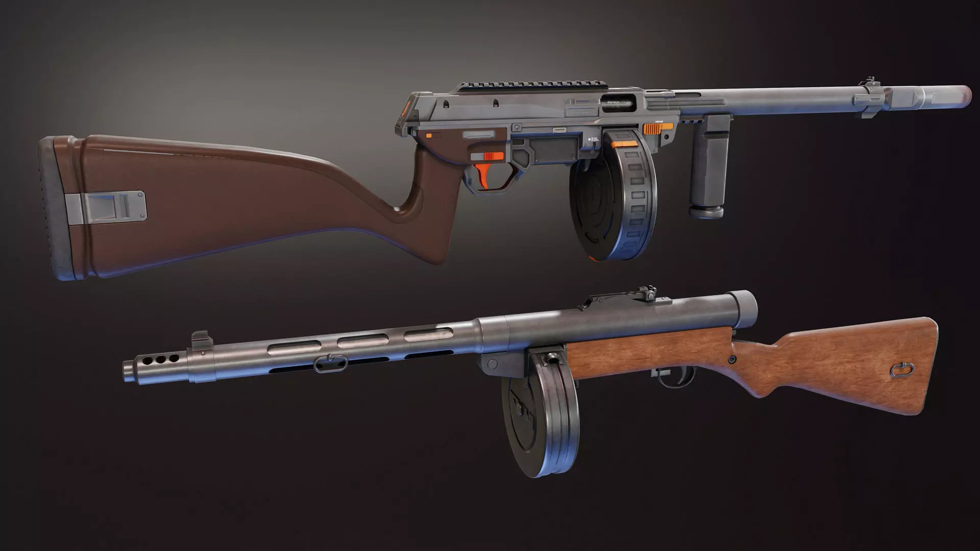 Suomi KP31 Low-poly 3D model_0