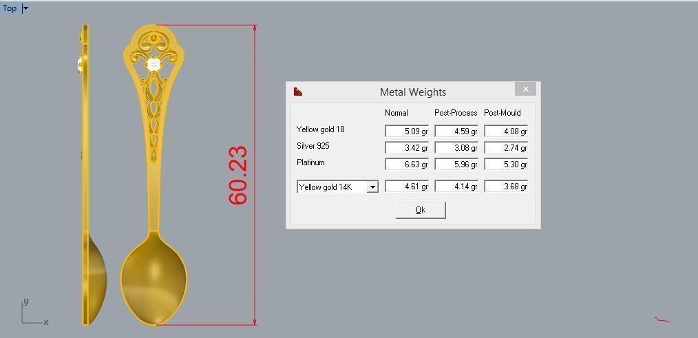 Silver Gold Spoon 3D print model_4