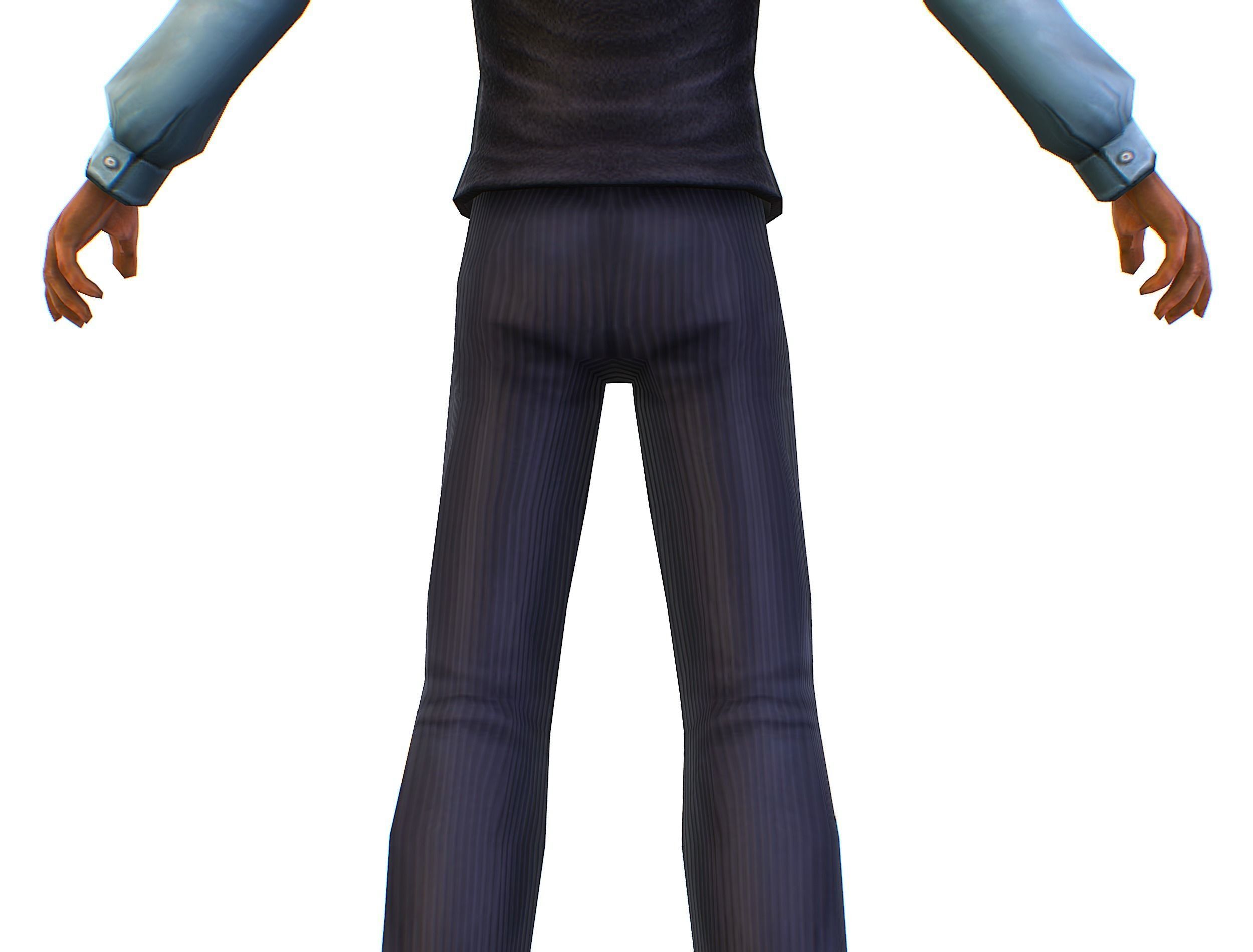 Business young man in vest and pants   Office Classic Man Low-poly 3D model_22