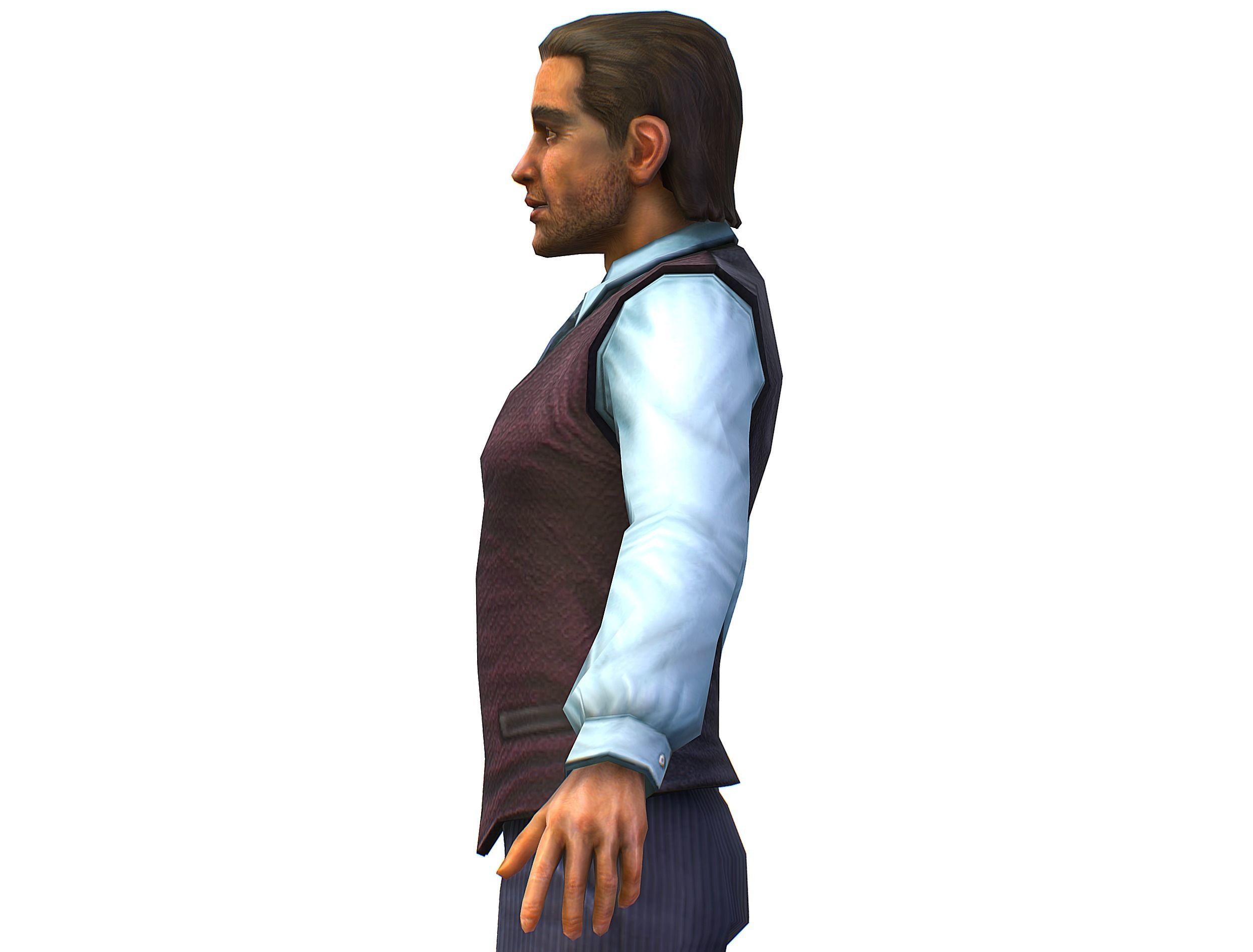 Business young man in vest and pants   Office Classic Man Low-poly 3D model_25
