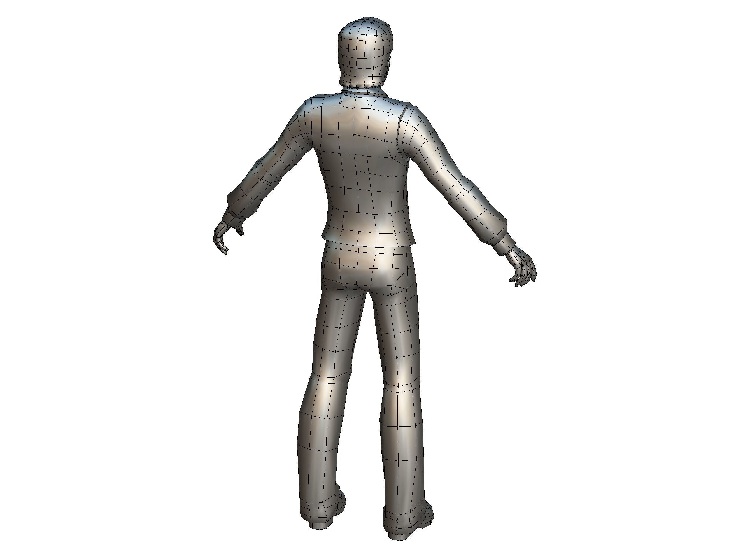 Business young man in vest and pants   Office Classic Man Low-poly 3D model_33