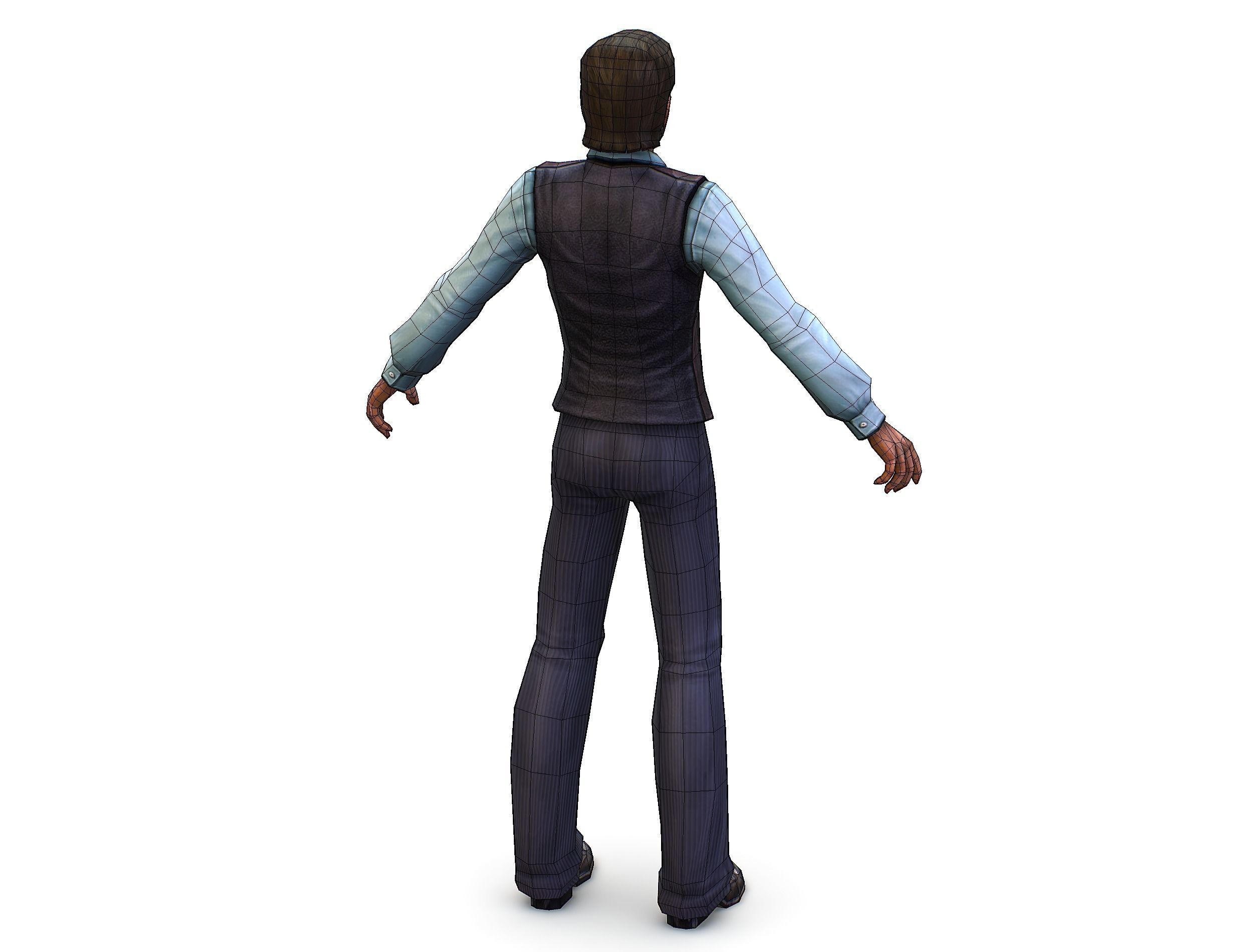 Business young man in vest and pants   Office Classic Man Low-poly 3D model_32