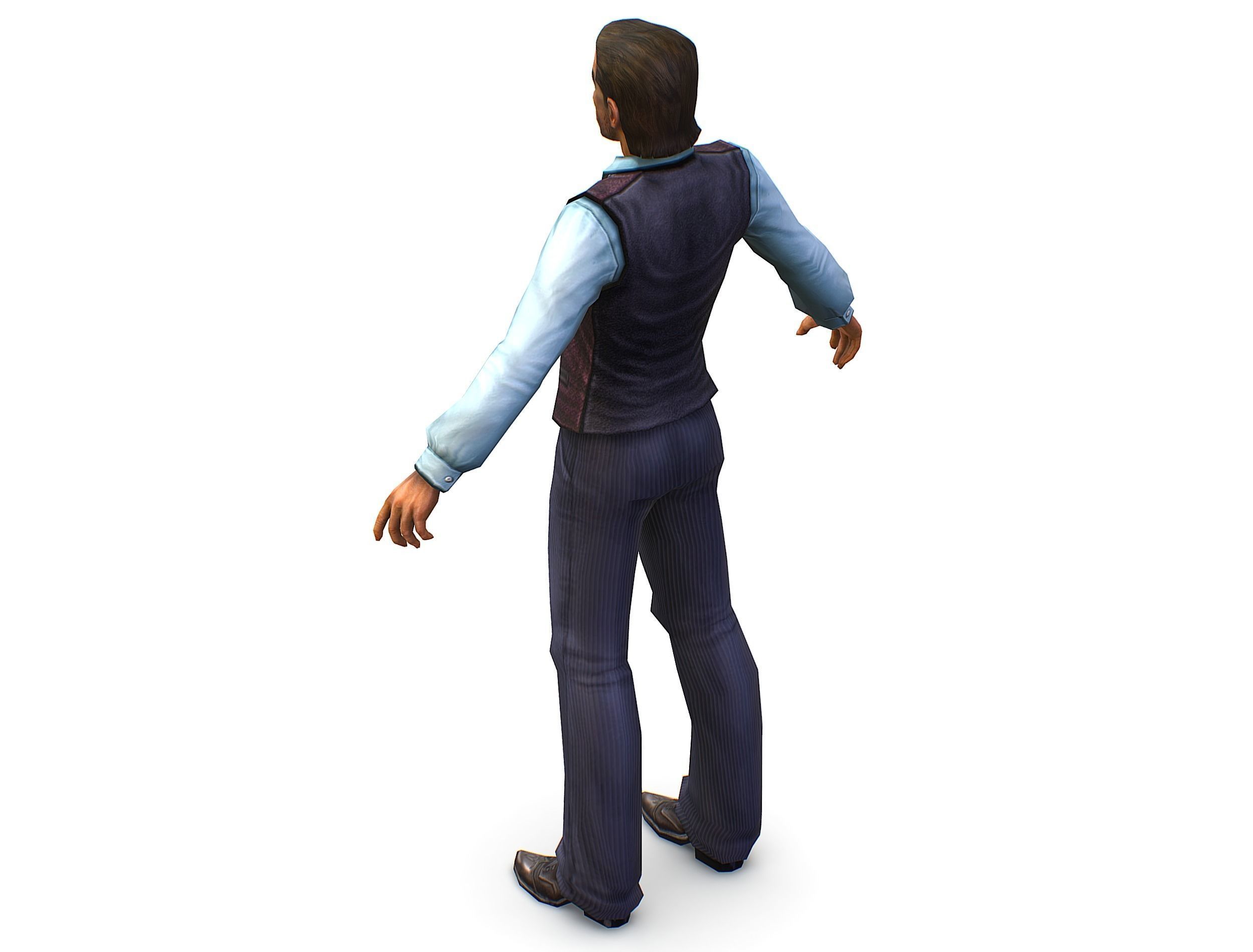 Business young man in vest and pants   Office Classic Man Low-poly 3D model_27