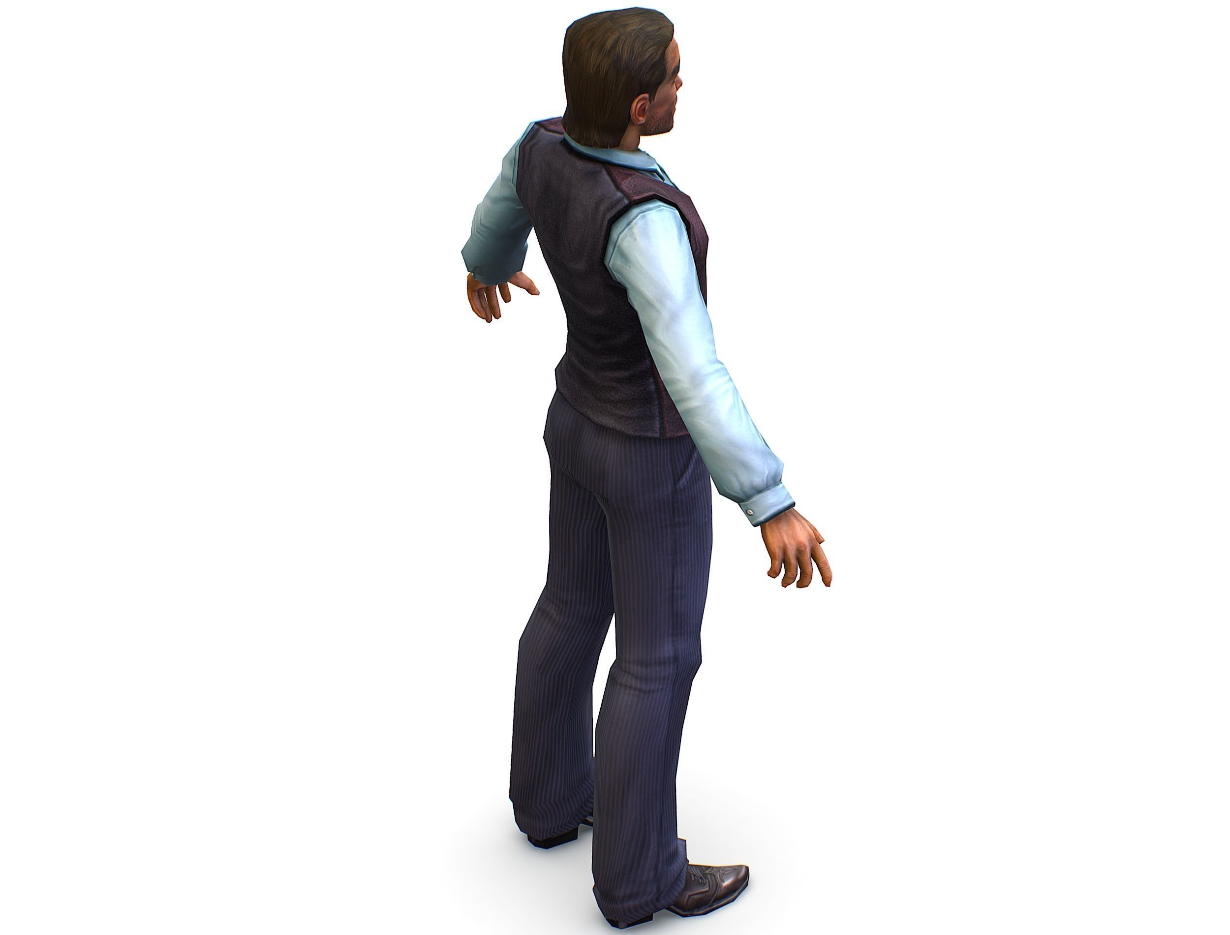 Business young man in vest and pants   Office Classic Man Low-poly 3D model_28