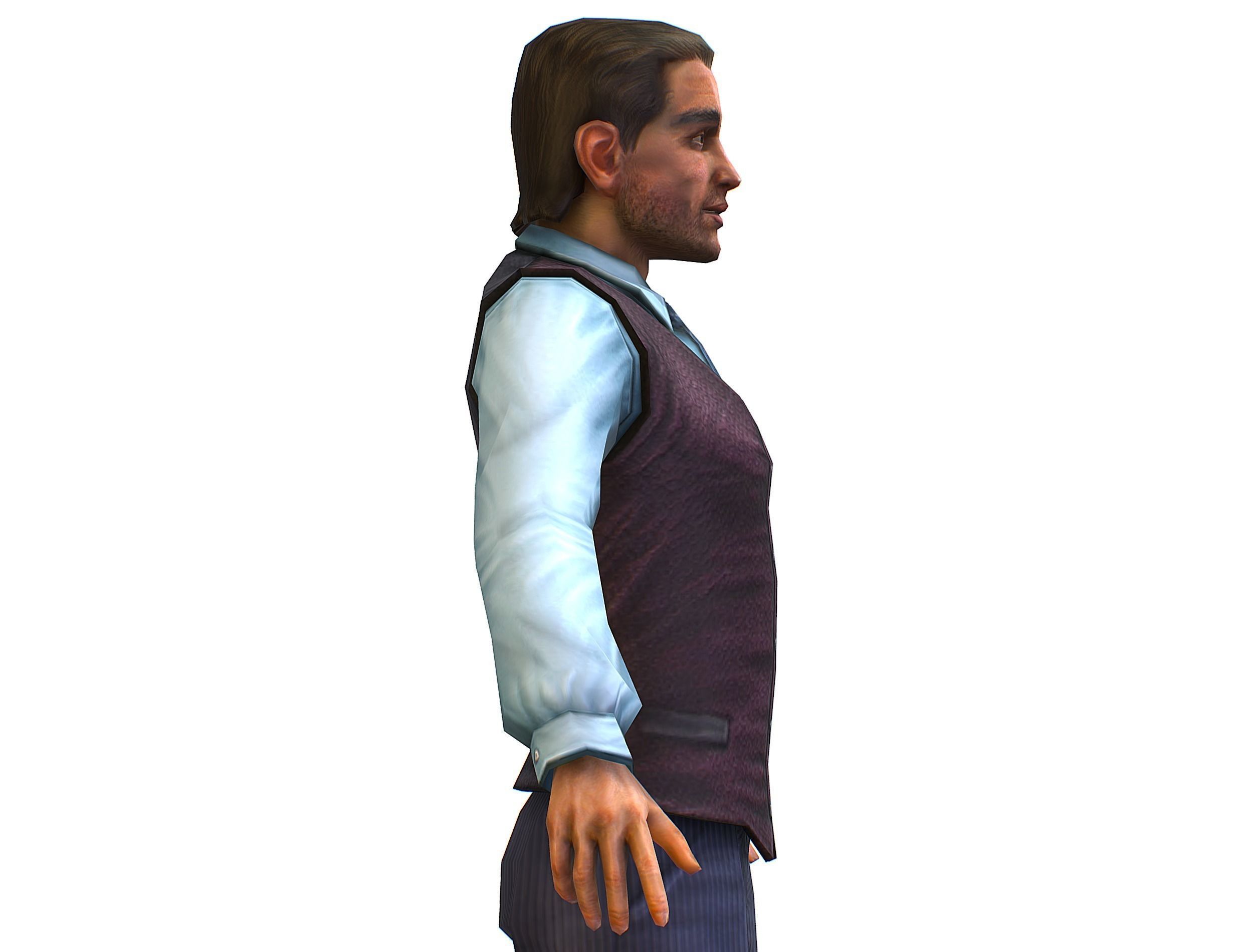 Business young man in vest and pants   Office Classic Man Low-poly 3D model_24