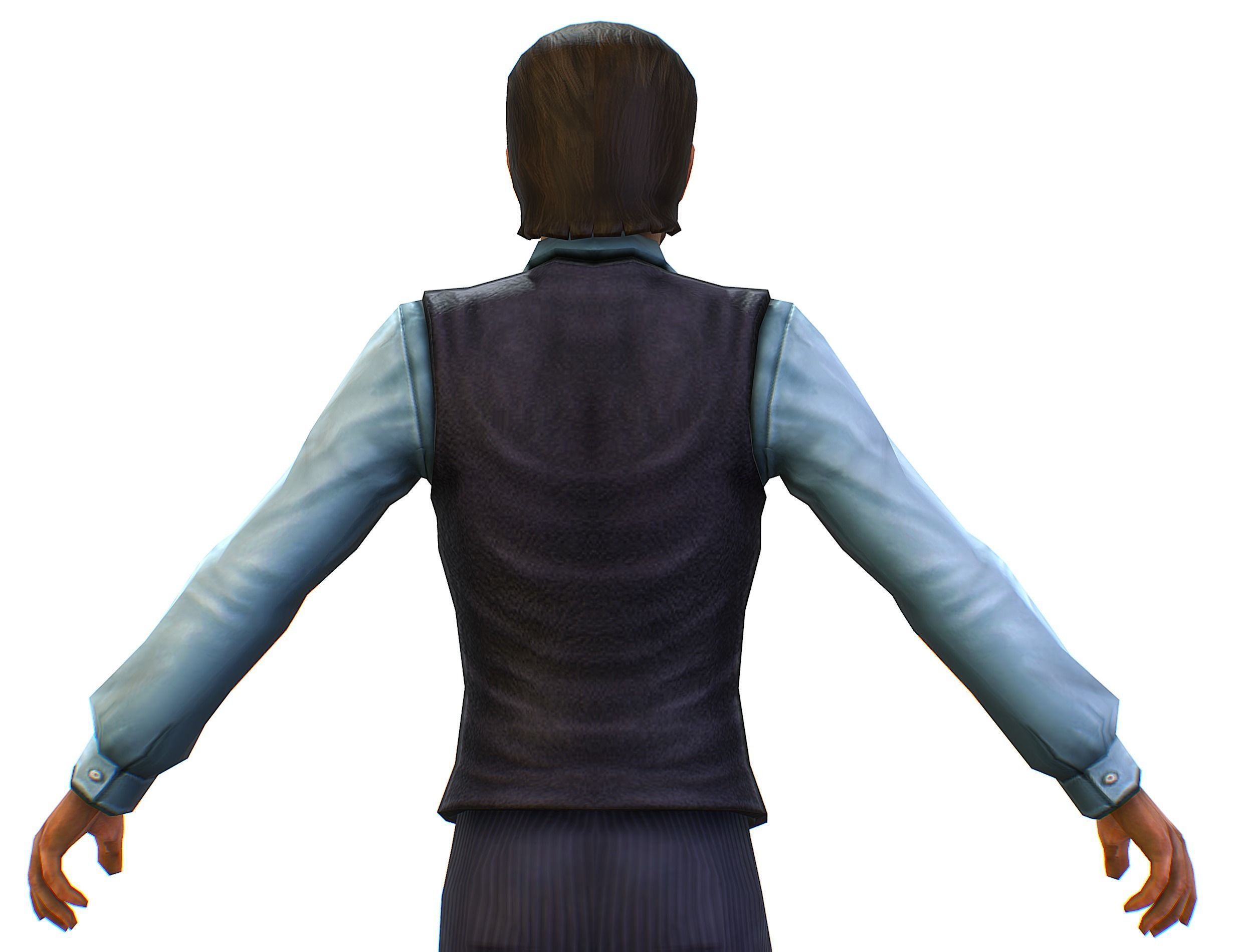 Business young man in vest and pants   Office Classic Man Low-poly 3D model_21